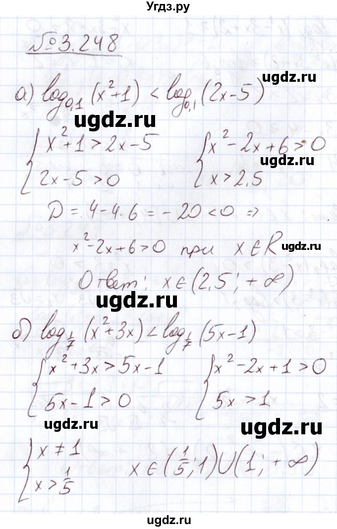 ГДЗ (Решебник) по алгебре 11 класс Арефьева И.Г. / глава 3 / упражнение / 3.248