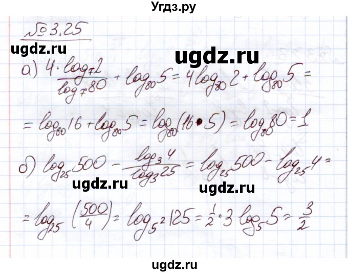 ГДЗ (Решебник) по алгебре 11 класс Арефьева И.Г. / глава 3 / упражнение / 3.25