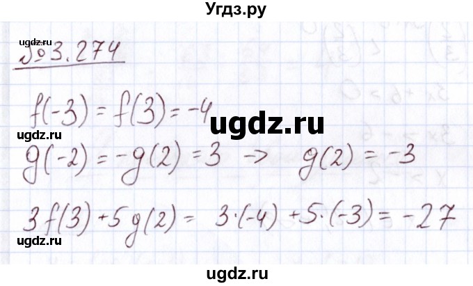ГДЗ (Решебник) по алгебре 11 класс Арефьева И.Г. / глава 3 / упражнение / 3.274