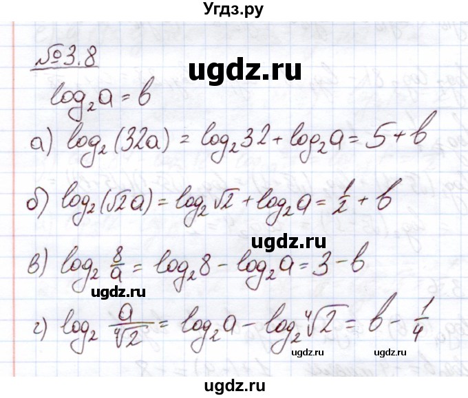ГДЗ (Решебник) по алгебре 11 класс Арефьева И.Г. / глава 3 / упражнение / 3.8
