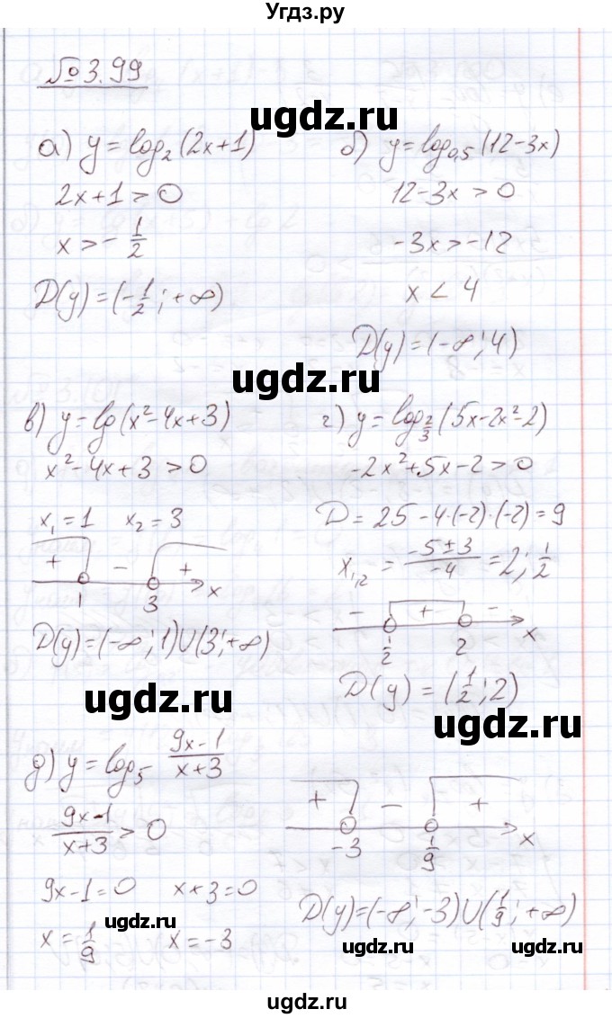 ГДЗ (Решебник) по алгебре 11 класс Арефьева И.Г. / глава 3 / упражнение / 3.99