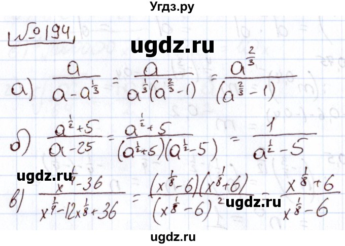 ГДЗ (Решебник) по алгебре 11 класс Арефьева И.Г. / итоговое повторение / 194