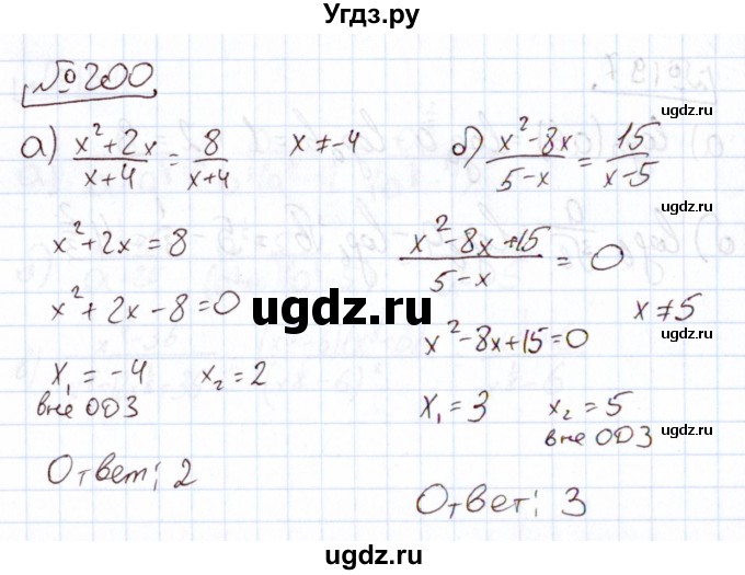 ГДЗ (Решебник) по алгебре 11 класс Арефьева И.Г. / итоговое повторение / 200