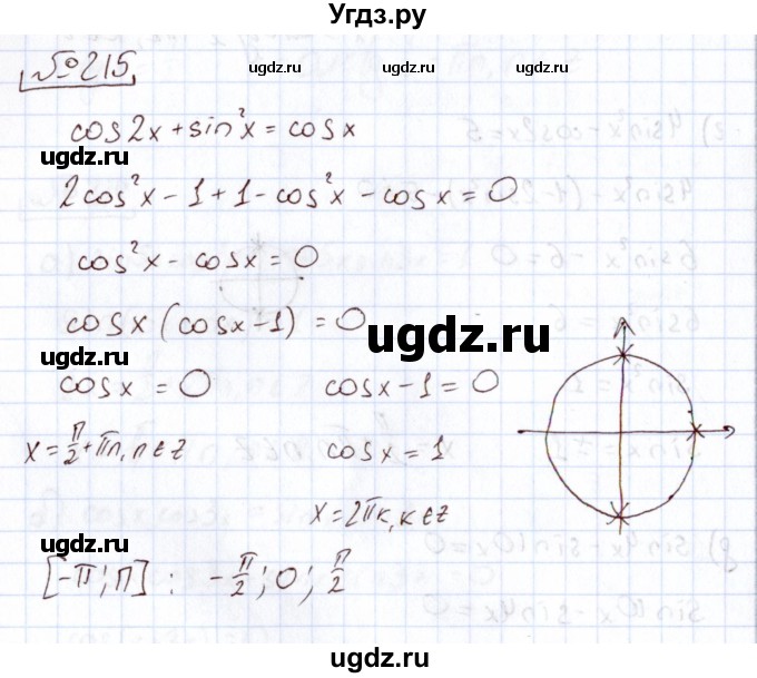 ГДЗ (Решебник) по алгебре 11 класс Арефьева И.Г. / итоговое повторение / 215