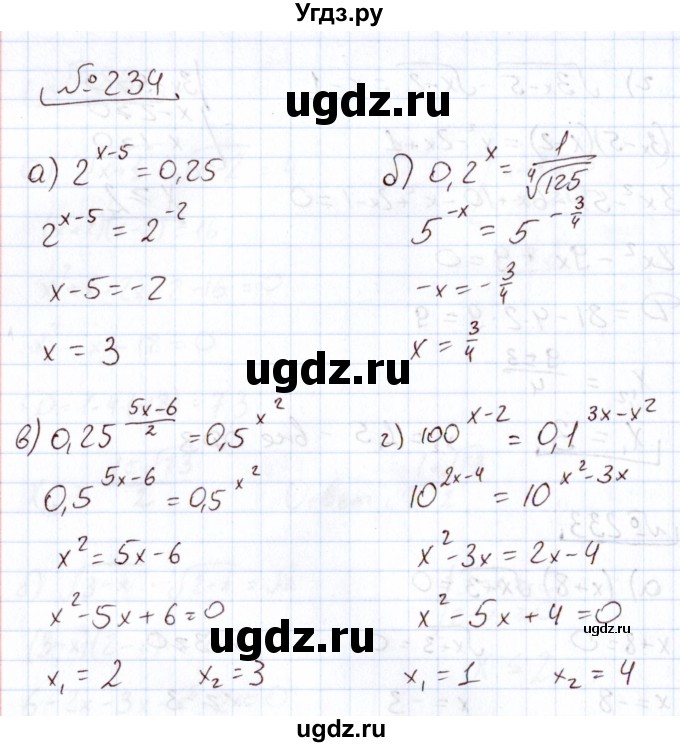 ГДЗ (Решебник) по алгебре 11 класс Арефьева И.Г. / итоговое повторение / 234