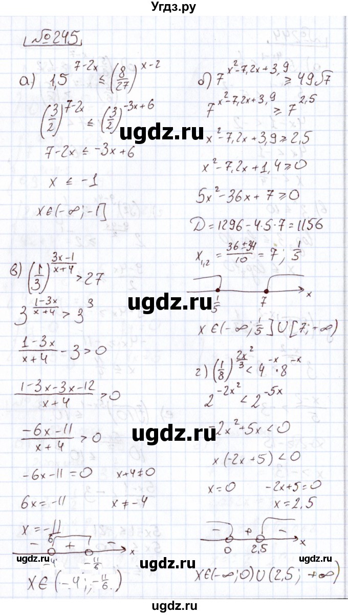 ГДЗ (Решебник) по алгебре 11 класс Арефьева И.Г. / итоговое повторение / 245