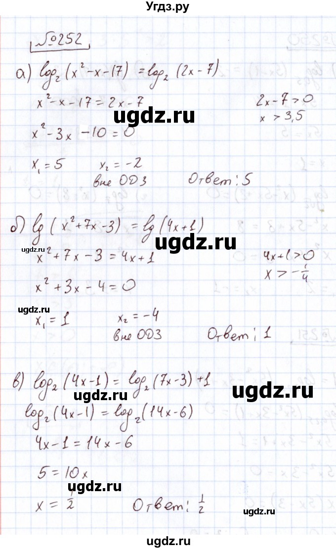 ГДЗ (Решебник) по алгебре 11 класс Арефьева И.Г. / итоговое повторение / 252