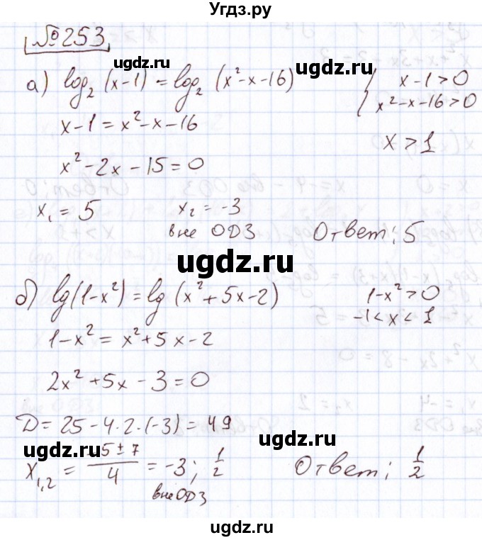 ГДЗ (Решебник) по алгебре 11 класс Арефьева И.Г. / итоговое повторение / 253