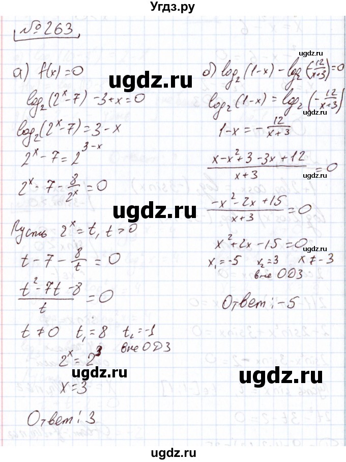 ГДЗ (Решебник) по алгебре 11 класс Арефьева И.Г. / итоговое повторение / 263