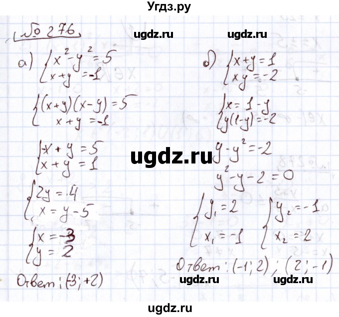 ГДЗ (Решебник) по алгебре 11 класс Арефьева И.Г. / итоговое повторение / 276
