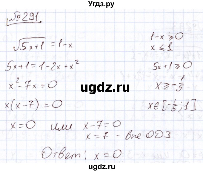 ГДЗ (Решебник) по алгебре 11 класс Арефьева И.Г. / итоговое повторение / 291