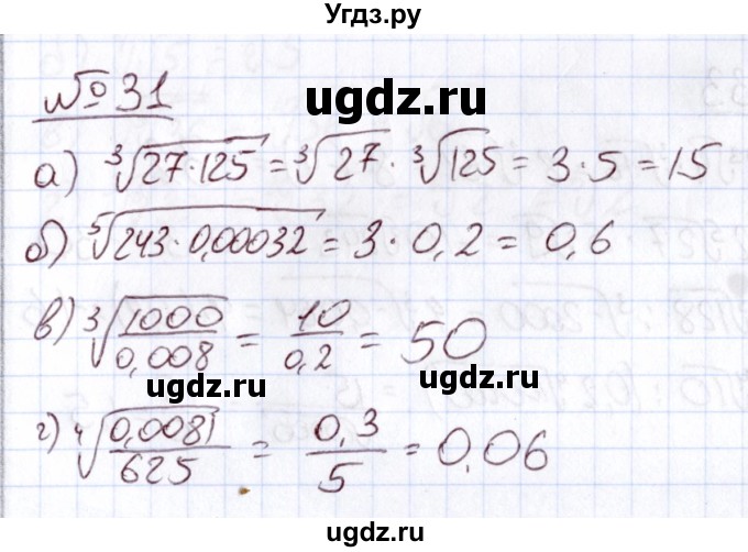 ГДЗ (Решебник) по алгебре 11 класс Арефьева И.Г. / итоговое повторение / 31