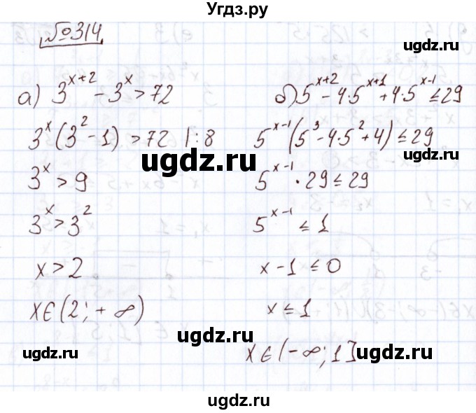 ГДЗ (Решебник) по алгебре 11 класс Арефьева И.Г. / итоговое повторение / 314
