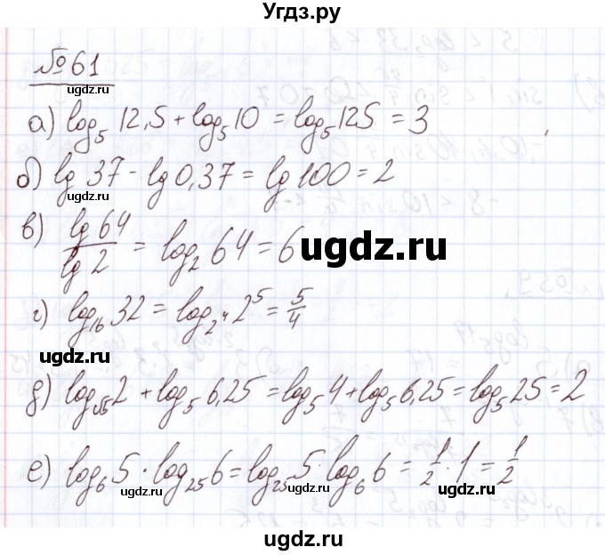 ГДЗ (Решебник) по алгебре 11 класс Арефьева И.Г. / итоговое повторение / 61