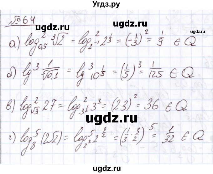 ГДЗ (Решебник) по алгебре 11 класс Арефьева И.Г. / итоговое повторение / 64