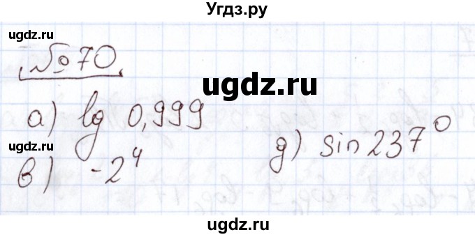 ГДЗ (Решебник) по алгебре 11 класс Арефьева И.Г. / итоговое повторение / 70