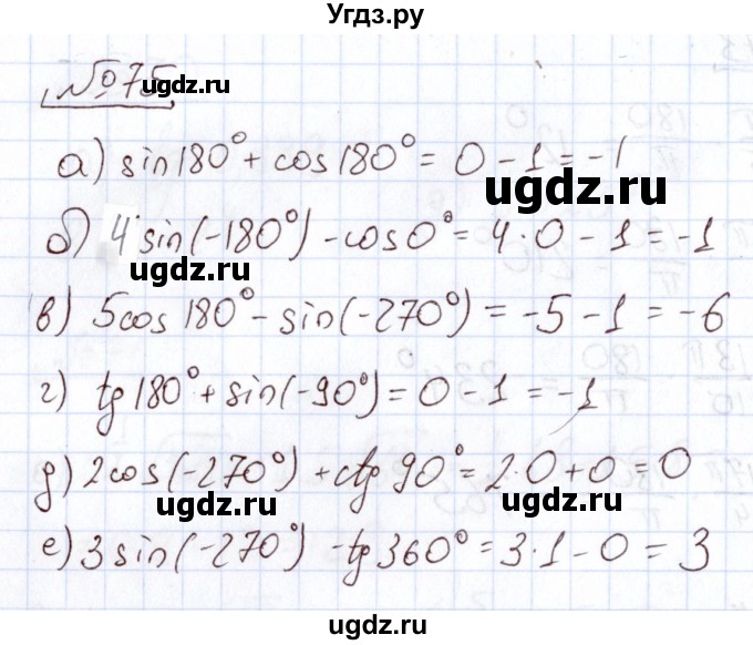 ГДЗ (Решебник) по алгебре 11 класс Арефьева И.Г. / итоговое повторение / 75