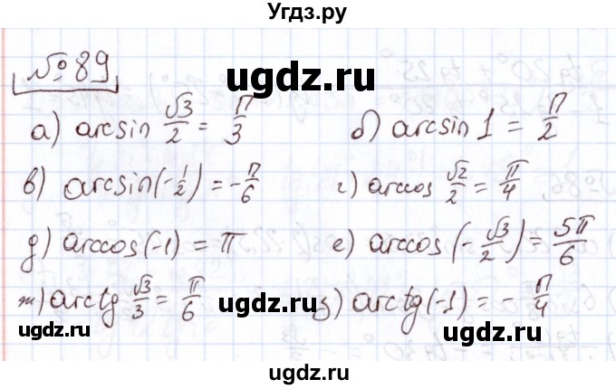 ГДЗ (Решебник) по алгебре 11 класс Арефьева И.Г. / итоговое повторение / 89