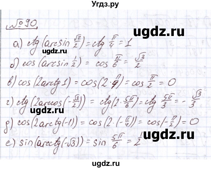ГДЗ (Решебник) по алгебре 11 класс Арефьева И.Г. / итоговое повторение / 90