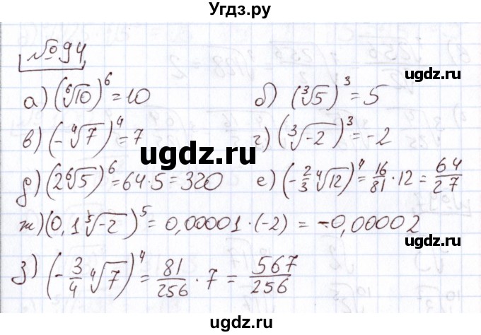 ГДЗ (Решебник) по алгебре 11 класс Арефьева И.Г. / итоговое повторение / 94
