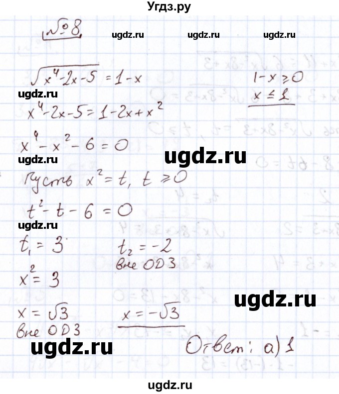 ГДЗ (Решебник) по алгебре 11 класс Арефьева И.Г. / тематические тесты / тест №2 / 8