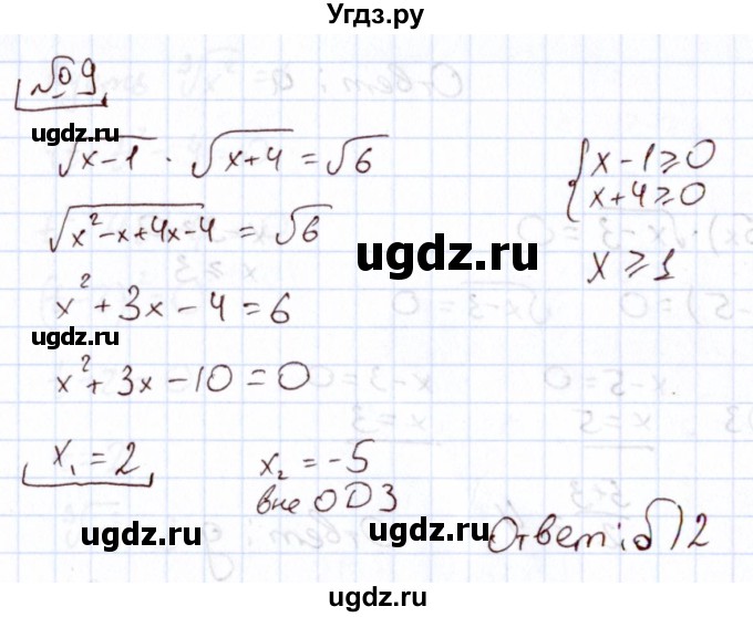 ГДЗ (Решебник) по алгебре 11 класс Арефьева И.Г. / тематические тесты / тест №2 / 9