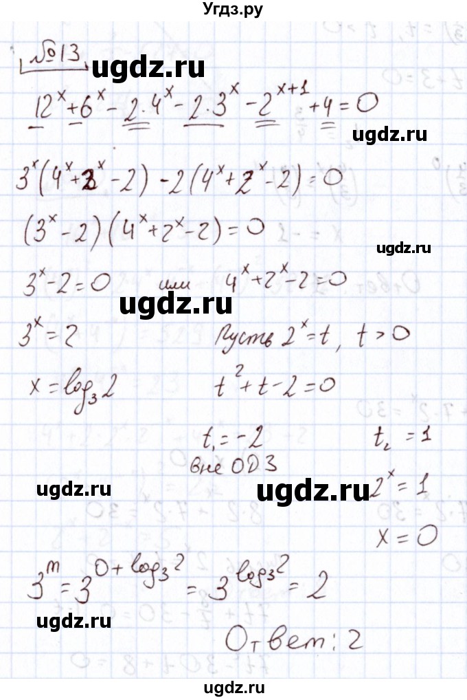 ГДЗ (Решебник) по алгебре 11 класс Арефьева И.Г. / тематические тесты / тест №7 / 13