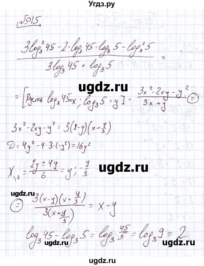 ГДЗ (Решебник) по алгебре 11 класс Арефьева И.Г. / тематические тесты / тест №9 / 15