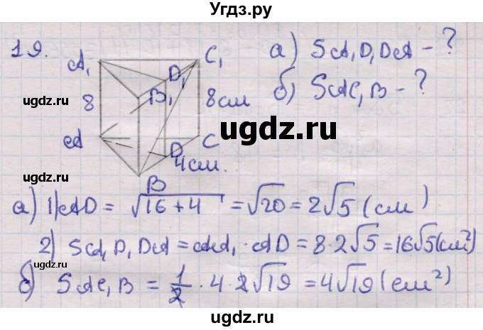 ГДЗ (Решебник) по геометрии 11 класс Латотин Л.А. / задача / 19