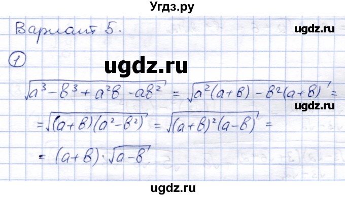 ГДЗ (Решебник) по алгебре 8 класс (дидактические материалы) Зив Б.Г. / самостоятельные работы / СР-7 / Вариант 5