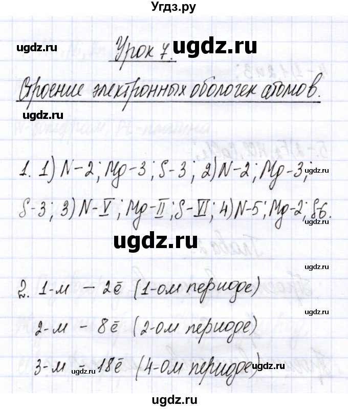 ГДЗ (Решебник) по химии 8 класс (рабочая тетрадь) Микитюк А.Д. / урок / 7