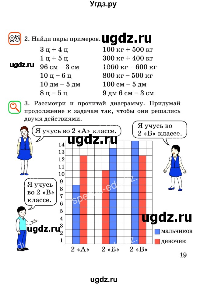 ГДЗ (Учебник) по математике 2 класс Акпаева А.Б. / часть 2. страница / 19