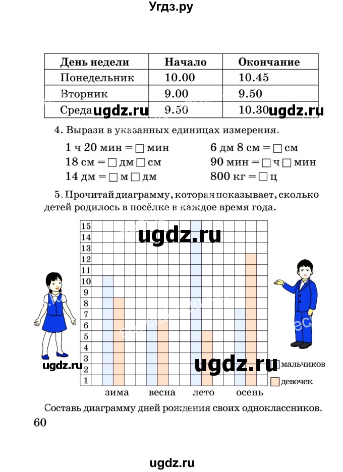 ГДЗ (Учебник) по математике 2 класс Акпаева А.Б. / часть 2. страница / 60