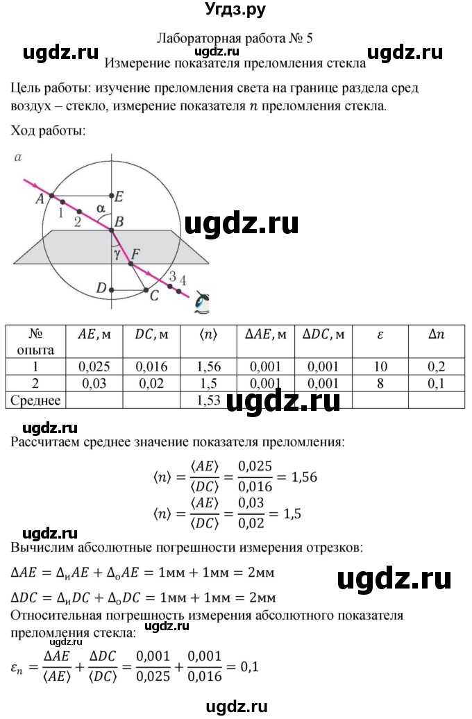 ГДЗ (Решебник к учебнику 2021) по физике 11 класс Жилко В.В. / лабораторная работа / 5