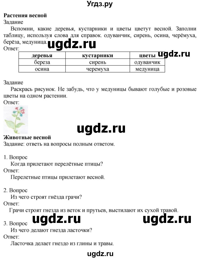 ГДЗ (Решебник) по миру природы и человека 3 класс (рабочая тетрадь) Матвеева Н.Б. / страница / 13