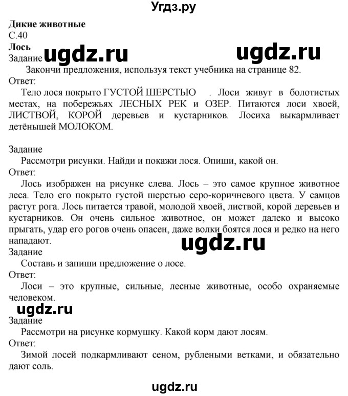 ГДЗ (Решебник) по миру природы и человека 3 класс (рабочая тетрадь) Матвеева Н.Б. / страница / 40