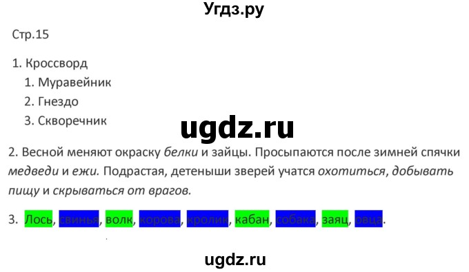 ГДЗ (Решебник) по миру природы и человека 4 класс (рабочая тетрадь) Матвеева Н.Б. / страница / 15