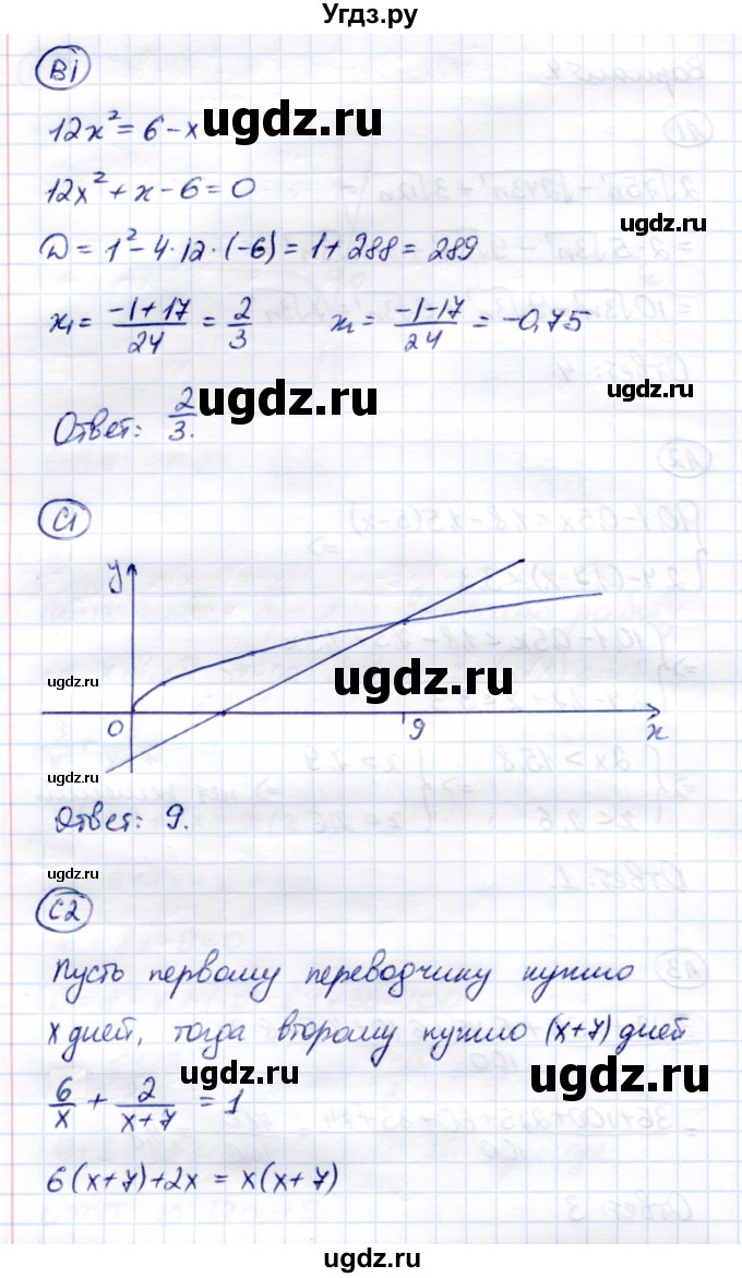 ГДЗ (Решебник) по алгебре 8 класс (самостоятельные и контрольные работы) Глазков Ю.А. / самостоятельные работы / СР-28 / Вариант 4(продолжение 2)