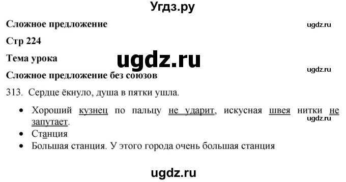 ГДЗ (Решебник) по русскому языку 8 класс Якубовская Э.В. / страница / 224