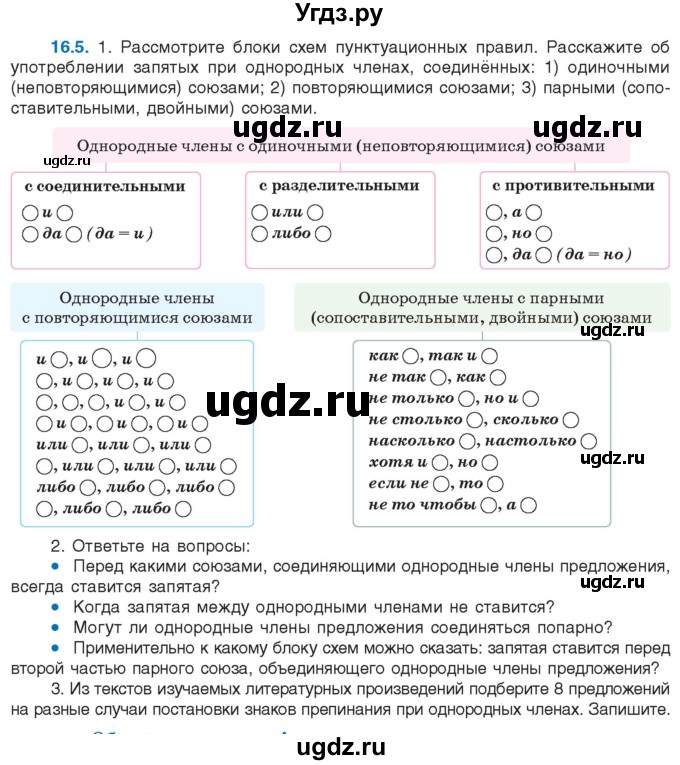 ГДЗ (Учебник) по русскому языку 11 класс Долбик Е.Е. / §16 / 16.5