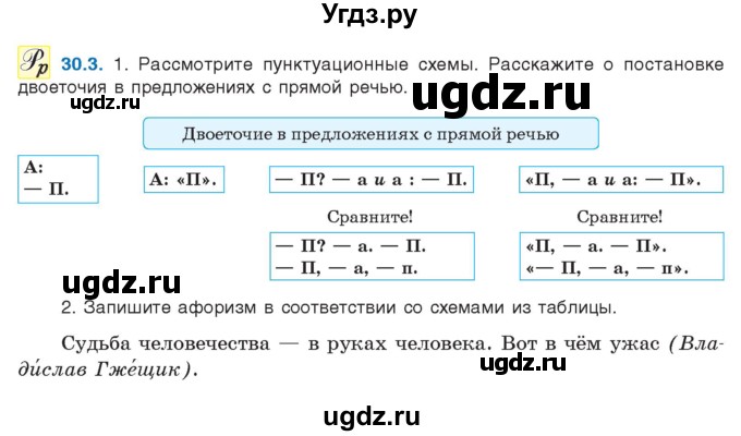 ГДЗ (Учебник) по русскому языку 11 класс Долбик Е.Е. / §30 / 30.3