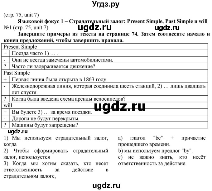 ГДЗ (Решебник) по английскому языку 8 класс Голдштейн Б. / страница / 75