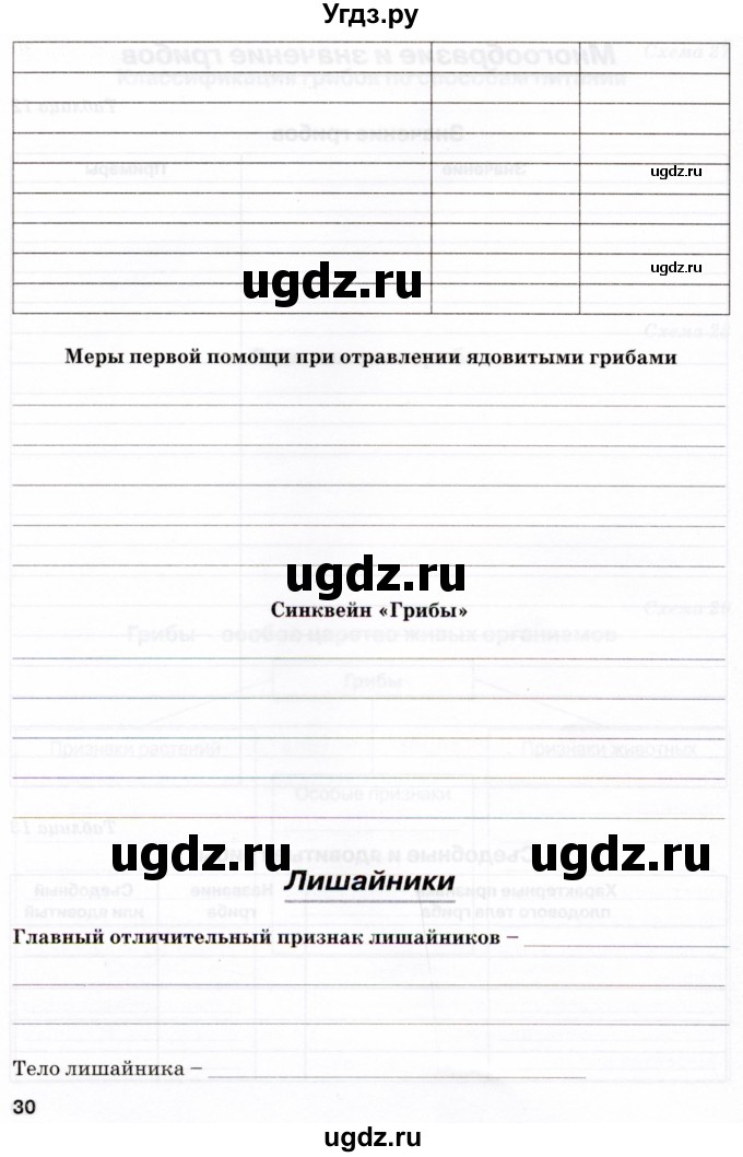 ГДЗ (Тетрадь) по биологии 5 класс (рабочая тетрадь) Бодрова Н.Ф. / страница / 30