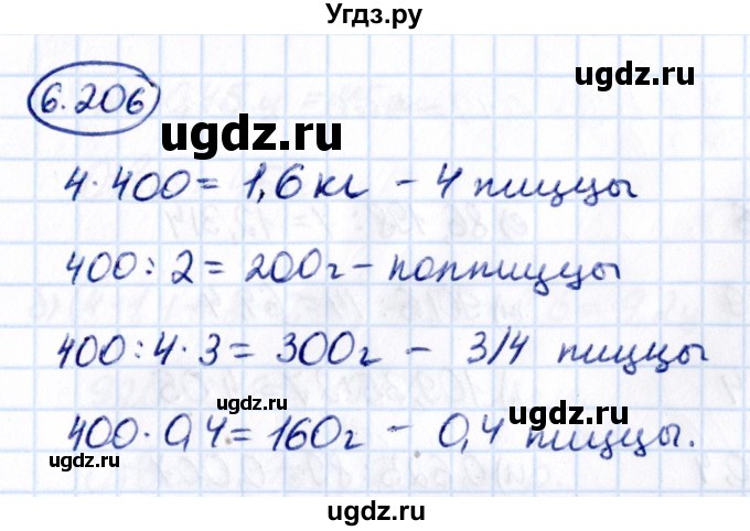 ГДЗ (Решебник к учебнику 2021) по математике 5 класс Виленкин Н.Я. / §6 / 6.206
