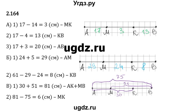 ГДЗ (Решебник к учебнику 2023) по математике 5 класс Виленкин Н.Я. / §2 / 2.164