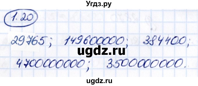 ГДЗ (Решебник 2021) по математике 5 класс Виленкин Н.Я. / §1 / упражнение / 1.20