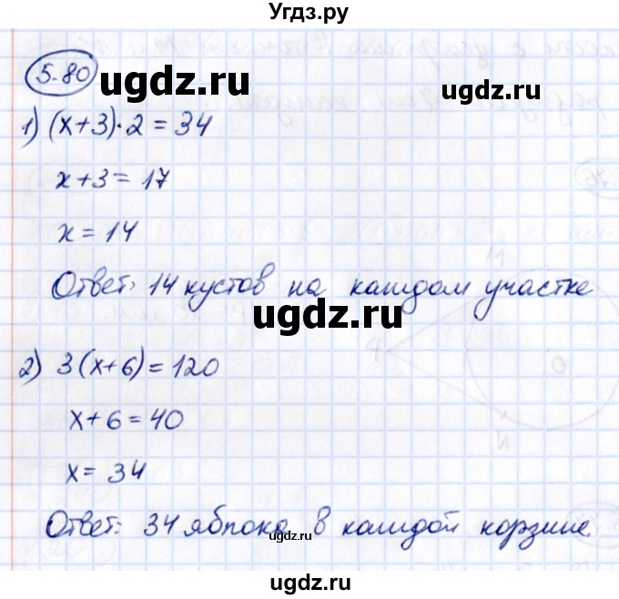 ГДЗ (Решебник 2021) по математике 5 класс Виленкин Н.Я. / §5 / упражнение / 5.80