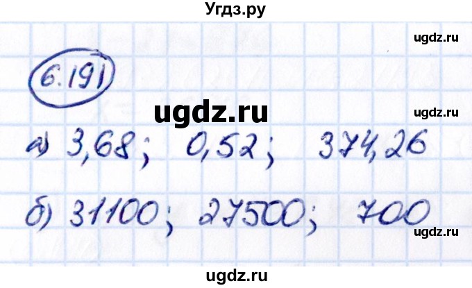 ГДЗ (Решебник 2021) по математике 5 класс Виленкин Н.Я. / §6 / упражнение / 6.191