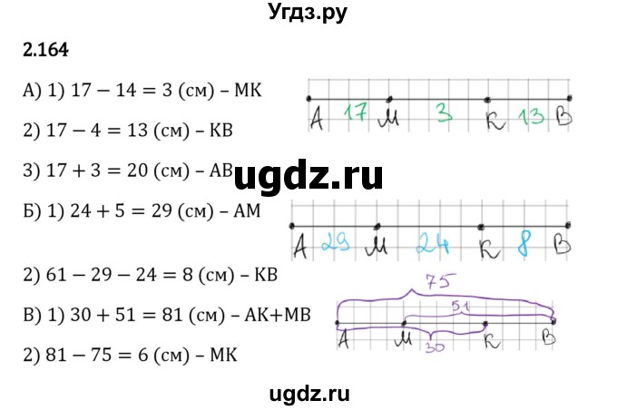 ГДЗ (Решебник 2023) по математике 5 класс Виленкин Н.Я. / §2 / упражнение / 2.164