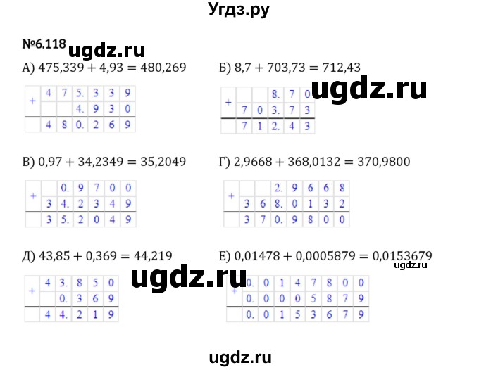 ГДЗ (Решебник 2023) по математике 5 класс Виленкин Н.Я. / §6 / упражнение / 6.118